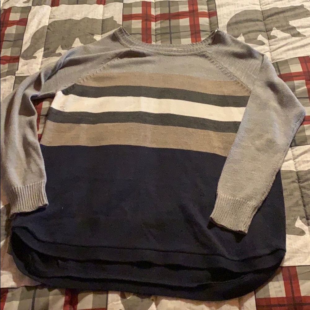 RD Style Navy Striped Sweater